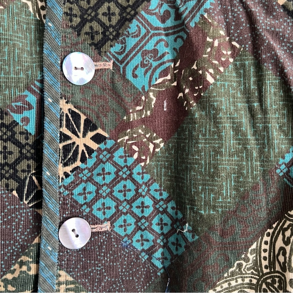 Koos Size Medium Pattern/Tan Reversible Corduroy … - image 3